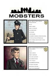 English Worksheet: GAME: MOBSTERS - GUESS WHO (2/3)