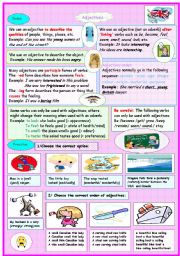 English Worksheet: ADJECTIVES