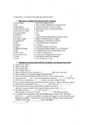 English Worksheet: College Life 3