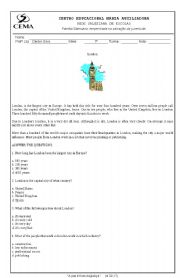 English worksheet: Exercise about London