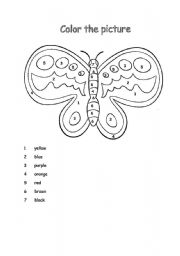 English worksheet: pretty butterfly