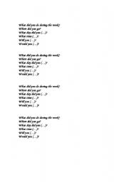 English Worksheet: How was your weekend?