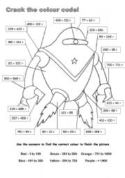 English Worksheet: Crack the colour code!