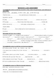 English Worksheet: grammar revision for teenagers