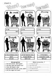 English Worksheet: Pair work conversation sheet (sheet B on second page)