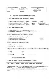 English Worksheet: 7th form test