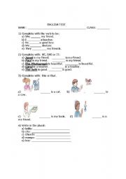 English worksheet: Verb to be and this and that