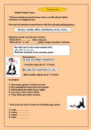 English worksheet: present simple test 