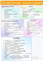 English Worksheet: GRAMMAR REVISION