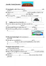 English worksheet: Australia- Tourists`favourites