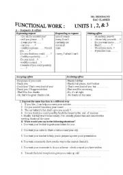 English Worksheet: funtional work