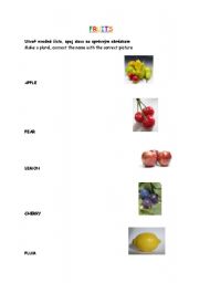 English Worksheet: Fruit
