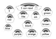 English Worksheet: color rainbow