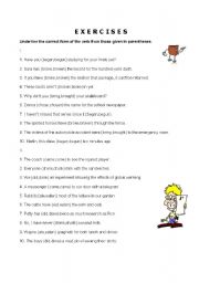 English worksheet: exercises