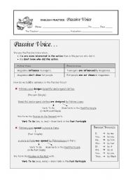 English Worksheet: Passive Voice