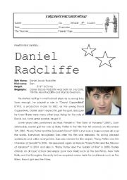 English Worksheet: Famous People - Daniel Radcliffe
