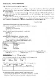 English worksheet: exam