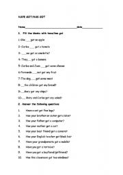 English worksheet: have/has got 