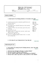 English worksheet: Work - learn to earn