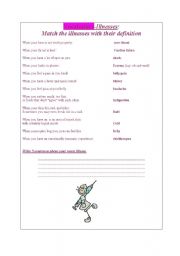 English Worksheet: Illnesses