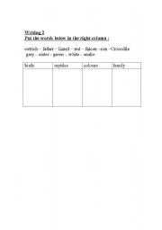 English worksheet: writing