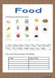 English worksheet: Food 