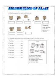 English Worksheet: PREPOSITIONS OF PLACE