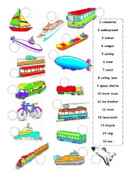 English Worksheet: Transport