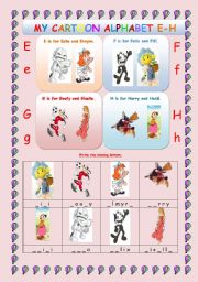 ALPHABET: CARTOON ALPHABET BOOK E-H