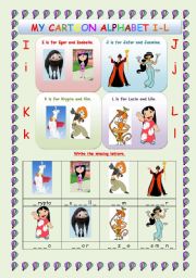 English Worksheet: ALPHABET: CARTOON ALPHABET BOOK I-L