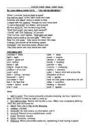 English worksheet: By John Milton (1608-1674)     