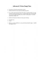 English worksheet: Lesson Plan Song in Class 1/8