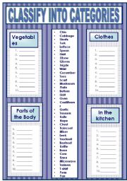 CLASSIFY INTO CATEGORIES