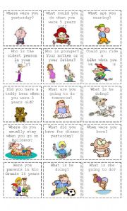 English Worksheet: Question cards