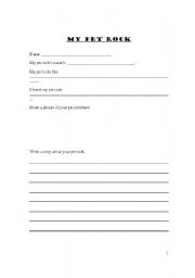 English Worksheet: My pet rock story
