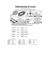 English worksheet: prepositions of place