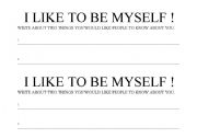 English worksheet: i like to be myself