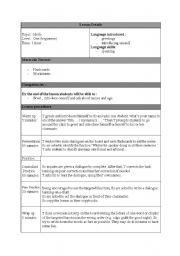 English Worksheet: lesson plan