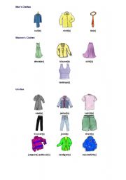 English worksheet: clothes and accessories