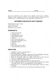 English worksheet: Chocolate Cookie