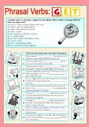 English Worksheet: Phrasal verbs (2/10): GET