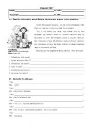 English Worksheet: ENGLISH TEST