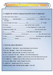 English Worksheet: Learning Present  Perfect Tense