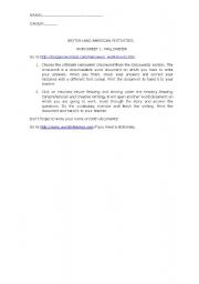 English Worksheet: Hallowe´en