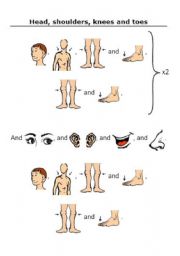 English Worksheet: Head shoulders knees and toes