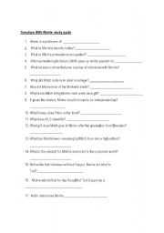 English worksheet: Tuesdays with Morrie study guide