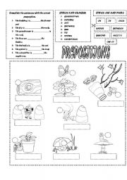 English Worksheet: PREPOSITIONS