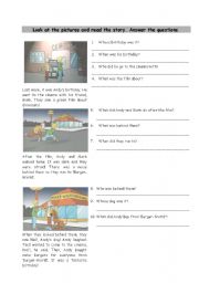 English Worksheet: Andys Birthday