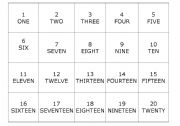 English worksheet: NUMBERS 1-100