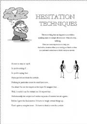 English Worksheet: HESITATION TECHNIQUES